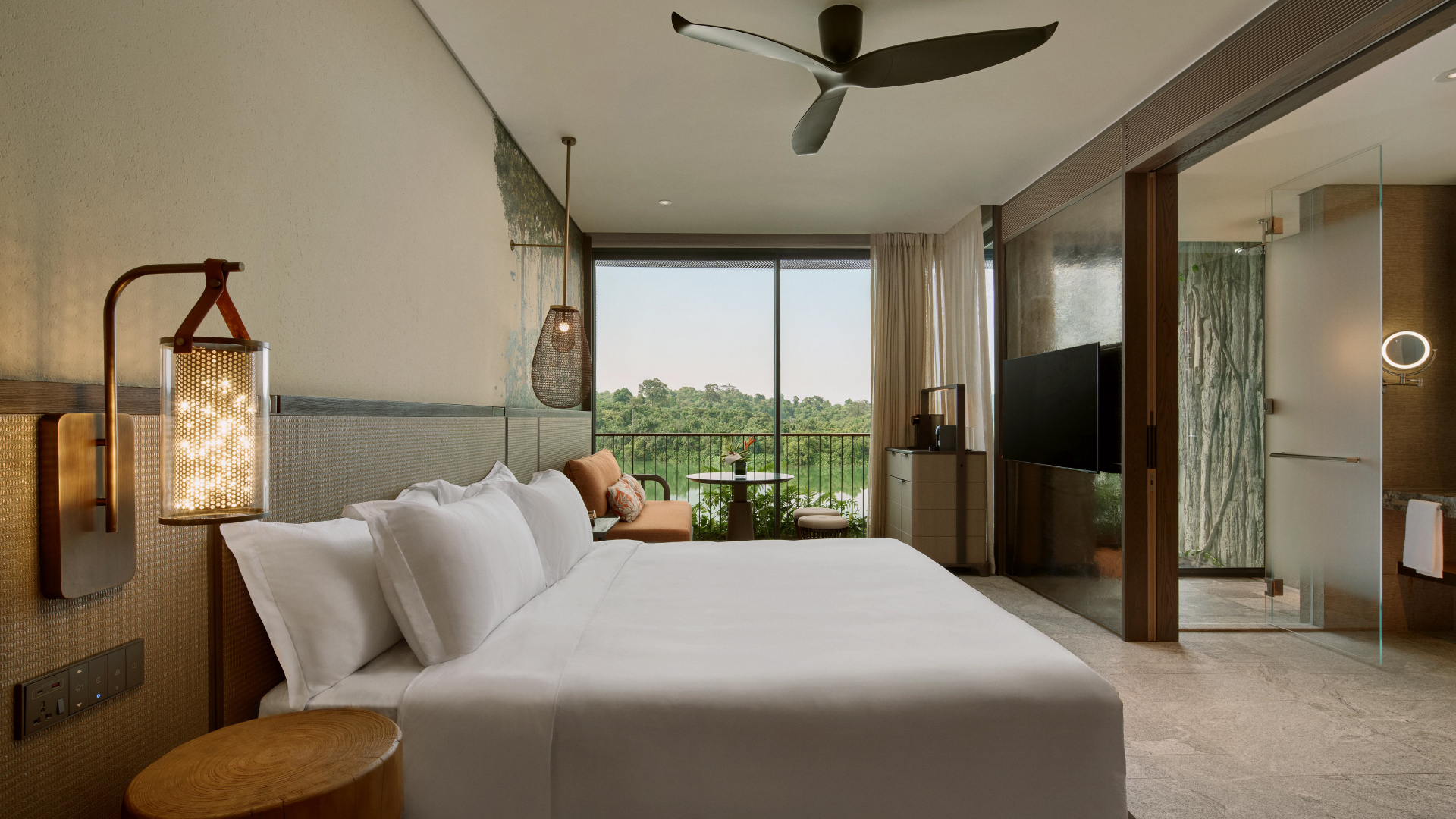 Experience a rejuvenating stay in this guestroom, complete with one king size bed and nature-inspired decor, designed to foster a calming connection to the outdoors.